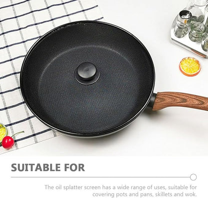 Amosfun 11.4 Inch Oil Splash Guard Splatter Screen for Frying Pan and Pot Mesh Cover Grease Splatter Shield Cooking Kitchen Accessory