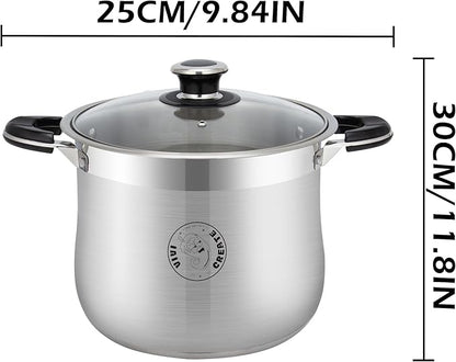 Vivicreate 18.5 Quart Stainless Steel Stock Pot with Lid Large Induction Cooking Pot for Pasta Soup Boiling Stew with Measurement Marks and Handles