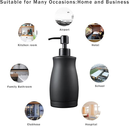 304 Stainless Steel Countertop Black Soap Dispenser Rust Resistant Leak-Proof Liquid Hand Sanitizer Pump with Hopper，for Kitchen Sink, Countertop, Bathroom (13.5oz/400ml) - Image 5