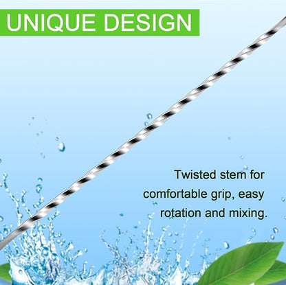 BRIOUT 2 Pcs Bar Spoon, 12 Inches Long Handle Drink Stirrer, Stainless Steel Bar Cocktail Mixing Spoons with Double Ended Design for Stirring, Silver - Image 4