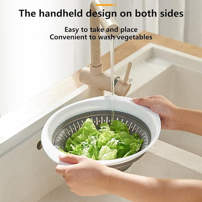 LogFaadCoi 3 Pcs Collapsible Colander and Strainer,Silicone Strainer Colanders & Food Strainers,for Vegetable and Fruit, Kitchen Essentials, white - Image 5