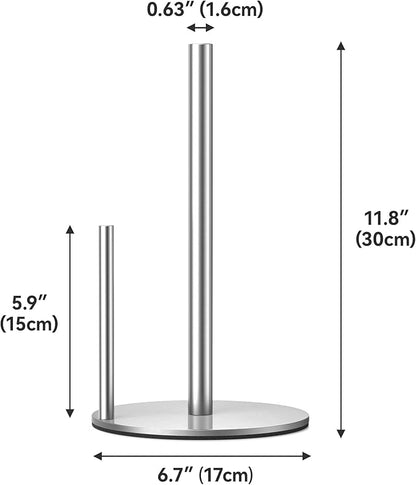 Paper Towel Holder Countertop, Stainless Steel, Silver, for Kitchen, Pantry, RV - Image 6