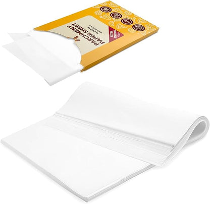 Katbite 75Pcs White Parchment Paper Sheets 12x16IN, Pre-Cut Heavy Duty Parchment Baking Paper, Non-Stick Half Sheet White Baking Parchment Paper for Air Fryer, Baking Cookie Pans [Extra Strong Series]