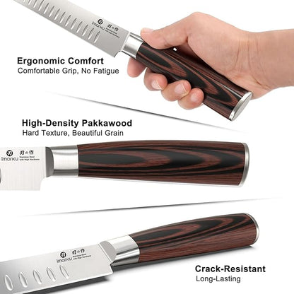 imarku Brisket Knife, 12 Inch Ultra Sharp Carving Slicing Knife for Brisket, BBQ, Turkey, Ham, Ribs, and Roast Beef, Japanese High Carbon Stainless Steel Blade, Ergonomic Pakkawood Handle, Gift Box - Image 9