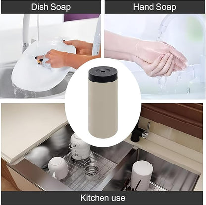 Silicone Dish Soap Dispenser, 8 Oz Refillable Squeeze Bottle, Leakproof for Kitchen Sink, Light Gray - Image 7