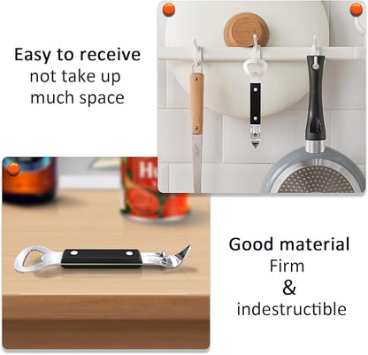 Can Punch Opener Little Cook Stainless Steel Can & Bottle Opener, Manual 2 in 1 Multifunctional Kitchen Tool, Dishwasher Safe (Black) - Image 4