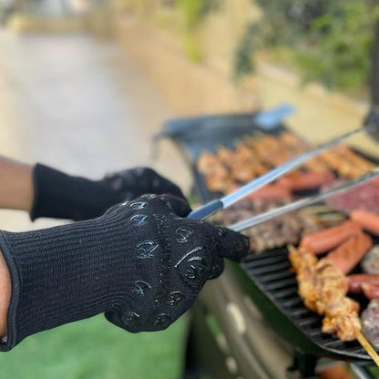 Grill Armor Oven Gloves with Fingers – Extra Long Cuff, 932°F Heat, Fire & Cut Resistant Mitts for BBQ, Grill, Cooking, Grilling, Baking & Smoker - Image 4