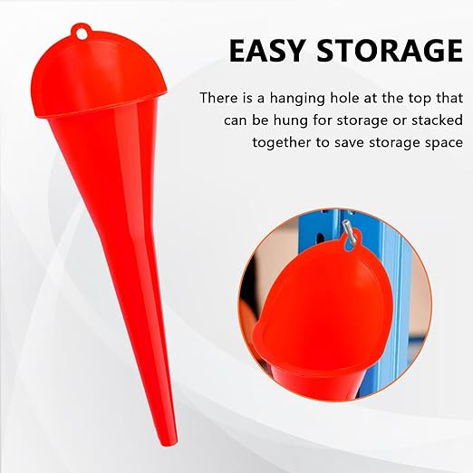 3-Pack Long-Neck Oil Funnels, 11" Multi-Purpose Funnels for Automotive & Motorcycle Use – Reusable Funnel for Oil, Gas & Transmission Fluid (Black+Blue+Red)