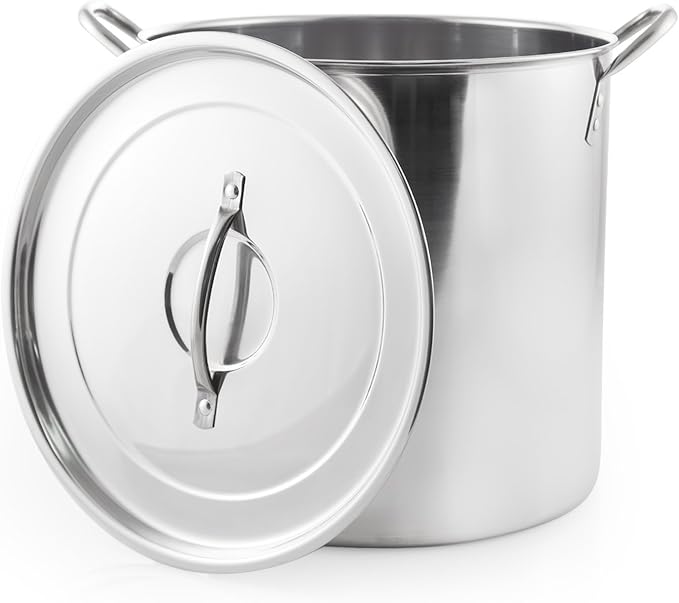 McSunley Stockpot Stainless Steel All Purpose Prep and Canning Bowl, 16 Quart, Silver