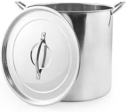 McSunley Stockpot Stainless Steel All Purpose Prep and Canning Bowl, 16 Quart, Silver