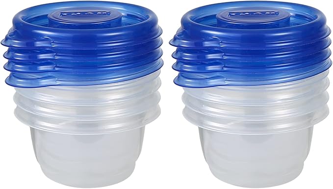 Glad GladWare Mini Round Food Storage Containers with Lids, Small BPA Free Reusable Plastic Snack Containers with Lock Tight Seal for Lunch, Portion Control, and On the Go, 4 Oz, 8 Count - Image 2