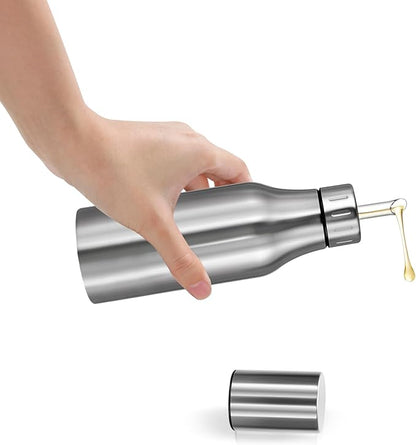 Stainless Steel Oil Dispenser Bottle - 750ML Leak-Proof Oil Container for Kitchen, Olive Oil & Cooking Liquids-26OZ by OlBuWa