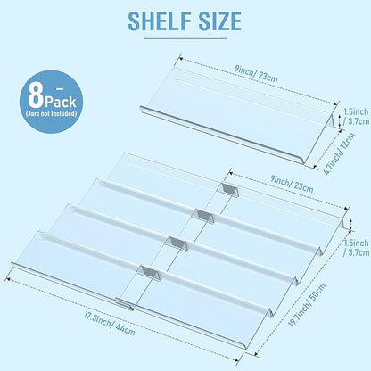 Suneerplay Spice Drawer Organizer 8 Tier, Acrylic Seasoning Organizer Rack, Clear Spice Rack Tray, Kitchen Seasoning Jars Drawers Insert (Jars Not Included/Expandable From 9" to 18") - Image 2
