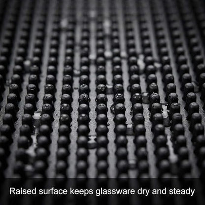 QWORK 12"x6" Black Rubber Bar Mat – 6 Pack Non-Slip Drainage Pad for Coffee Stations, Home Bars & Kitchens - Image 6