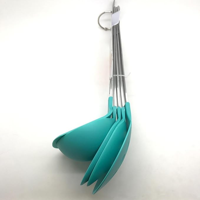 Cook's Corner 5-Piece Kitchen Utensil Set - Stainless Steel & Nylon (Teal) - Image 2