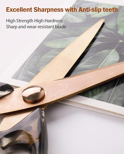Kitchen Scissors All Purpose, ARCHIKING Kitchen Shears Cooking Scissor, Meat&Poultry Shears,Acrylic Handle Stainless Steel Utility Scissors with Comfort Grip Everyday Use (Brown) - Image 2