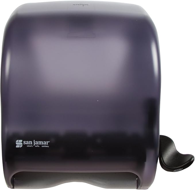 San Jamar Classic Element Paper Towel Dispenser Wall-Mounted Commercial Roll Dispenser, Fits All Core Sizes with Lever for Bathroom, Kitchens, and Restaurants, Plastic, Universal Paper, Black Pearl by SanJamar