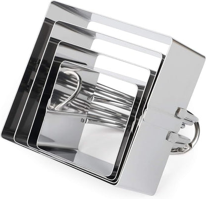 HULISEN Square Biscuit Cutter Set (4 Pieces/Set), Stainless Steel Cookies Cutter with Handle, Professional Baking Dough Tools, Gift Package (Square) - Image 5