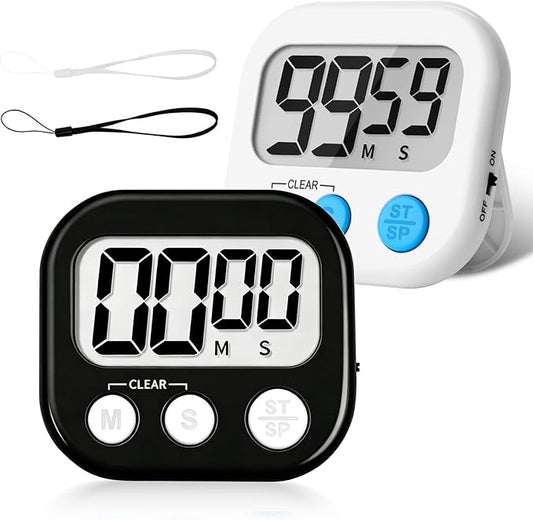 ZILLEEN Classroom Timer for Kids Teachers 2 Pack Digital Timers, Black & White by ZILLEEN
