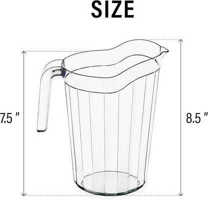 DecorRack 24 Pack - 75 oz Polycarbonate Plastic Pitcher Beverage Dispenser with Pour Spout Shatterproof Catering and Restaurant Serveware for Cold Drinks, Water, Lemonade, Beer, and Sangria (24 Pack) - Image 3