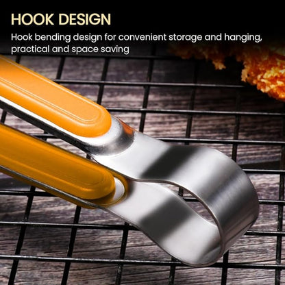 4pcs Stainless Steel Kitchen Tongs, Serving Tongs for Cooking, Non-Slip Easy Grip Handle Food Tongs, for Cooking, Camping BBQ, Serving, Heat Resistant, Food Grade Tongs - Image 7
