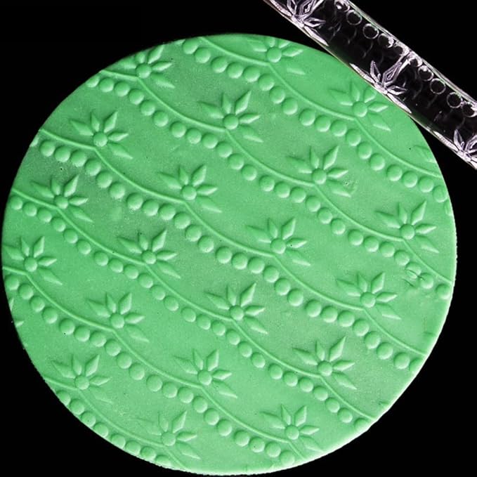 Rengue Acrylic Rolling Pin with 28 Patterns, Compliant Material, Comfortable Grip, 16 X 1 Cm, Lightweight for Dough and Pastry Acrylic Rolling Pin with 28 Patterns, Nan Kitchen (#7)