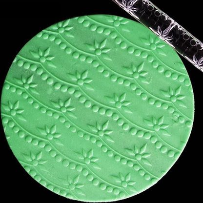 Rengue Acrylic Rolling Pin with 28 Patterns, Compliant Material, Comfortable Grip, 16 X 1 Cm, Lightweight for Dough and Pastry Acrylic Rolling Pin with 28 Patterns, Nan Kitchen (#7)