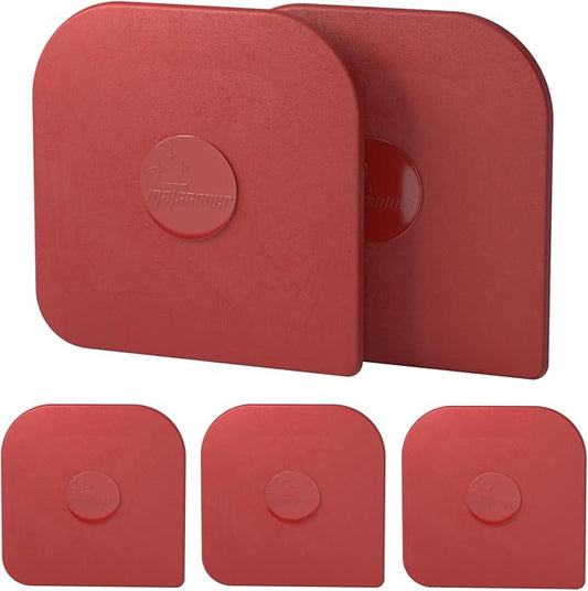 Pan Scraper, 5 Pcs Pot Scraper Plastic, Pot Scraper Non Scratch for Cast Iron, Pot and Pan Cleaning, Sturdy Scraper Kitchen Tool, Red by Matscover