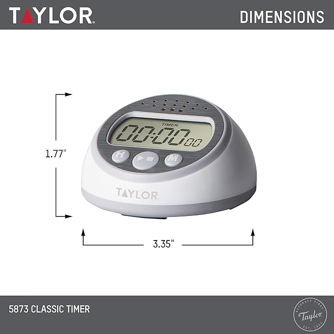 Taylor Digital Timer Counts Up and Down for School, Learning, Projects, and Kitchen Tasks, Super Loud Digital Timer, Gray - Image 3