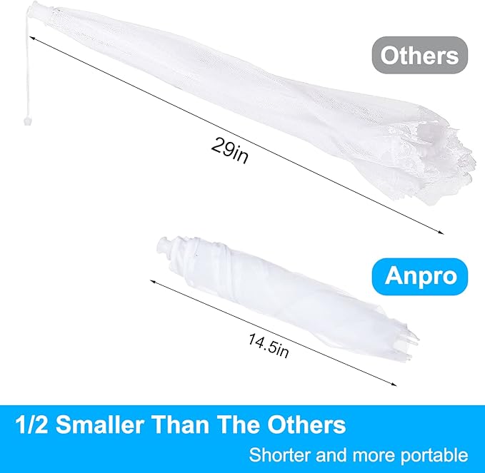 Anpro Food Covers for Outdoors (2 Extra Large with Polyester), Pop-Up Mesh Food Tents, Collapsible Reusable Bug-Proof Nets for Picnics, BBQs & Camping, Stainless Steel Frame - Image 5