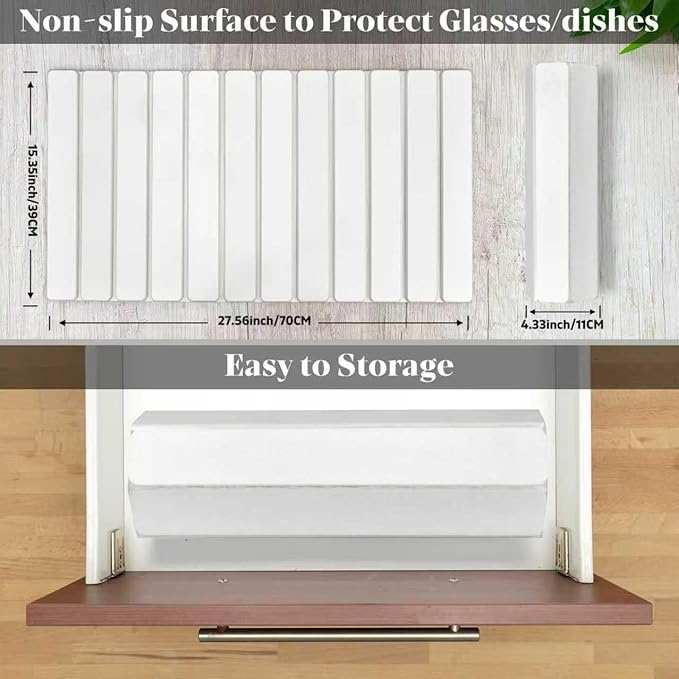 Extral Large Stone Dish Drying Mats for Kitchen Counter, 28"(L)×16"(W), Collapsible Quick Drying Dish Mats, Eco-Friendly Absorbent Diatomaceous Earth Mat for Dishes Cups Bottles, Match Any Countertop - Image 2