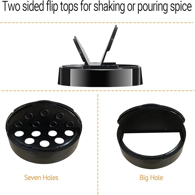 12 Pack 16 oz Clear Plastic Spice Jars With Black Plastic Lids, Spice Bottles, Seasoning Containers with Chalk Labels, Pen, Spices Containers For Kitchen Cabinet - Image 4