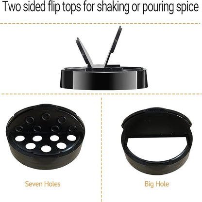 12 Pack 16 oz Clear Plastic Spice Jars With Black Plastic Lids, Spice Bottles, Seasoning Containers with Chalk Labels, Pen, Spices Containers For Kitchen Cabinet - Image 4