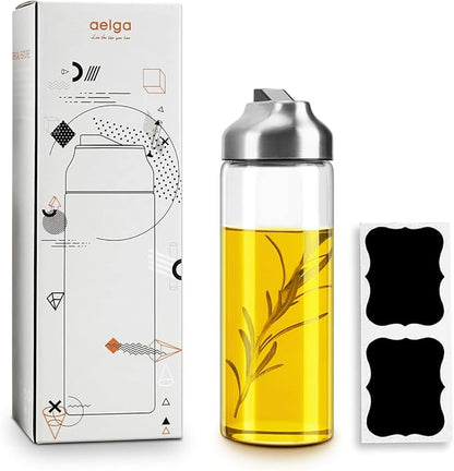 Aelga Olive Oil Dispenser Bottle - Glass Oil Dispenser - Dispenser Bottle for Kitchen with Stainless Steel Spout - Image 7
