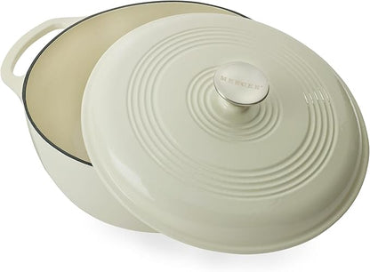 Mercer Culinary Enameled Cast Iron Round Dutch Oven, 6 qt., White - Image 4