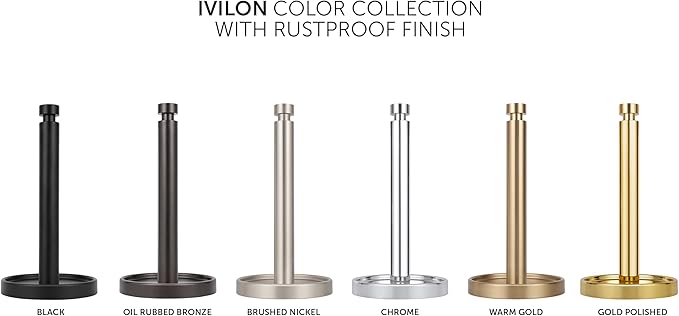 Ivilon Countertop Paper Towel Stand - Steady and Easy Tear - Fits All Paper Towel Rolls - Warm Gold - Image 5