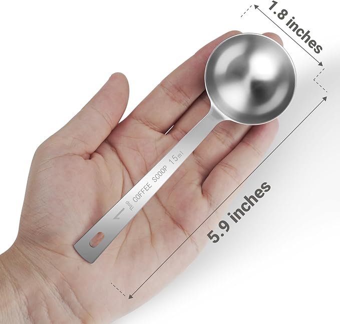Flezoo 4Pcs Coffee Scoop Spoon - 1 Tablespoon 15ML Stainless Steel Long Handle Measuring Spoons for Ground Coffee, Loose Tea and Powder - Image 2