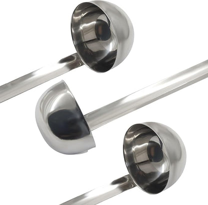 3 Oz Stainless Steel Ladle, 3 Pcs Sturdy Soup Ladle, 9" Long Handle Length for Stirring, Portioning and Serving Soup and Stew in Restaurants and Home (2.72" Bowl Diameter） - Image 5