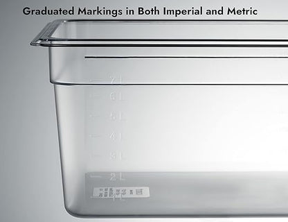 CURTA 6-Pack 1/2 Size 6" Deep NSF Polycarbonate Food Pans | Dishwasher & Freezer Safe Clear Container for Prep Tables, Buffet, Salad Bar, Commercial & Home Kitchen