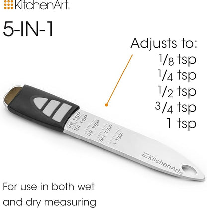 KitchenArt Pro Adjust-A-Teaspoon, Stainless Steel Measuring Spoon, Silver - Image 6