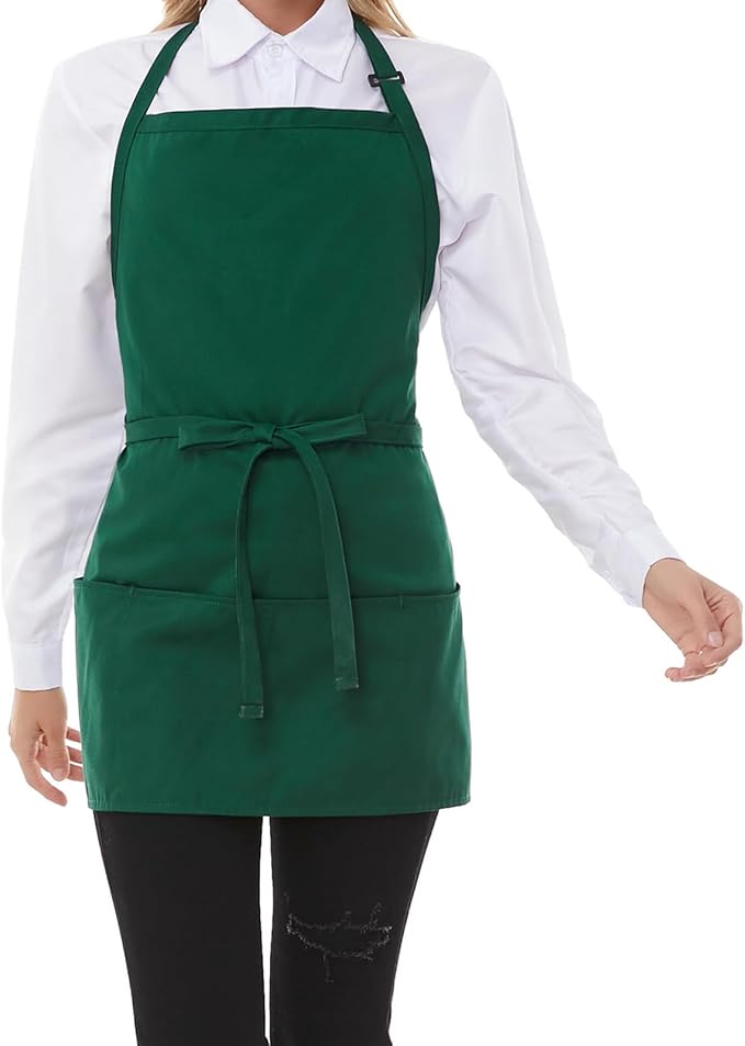 Aprons for Women with 3 Pockets, Server Apron, Aprons for Cooking, Chef Apron, Comfortable Material Adjustable