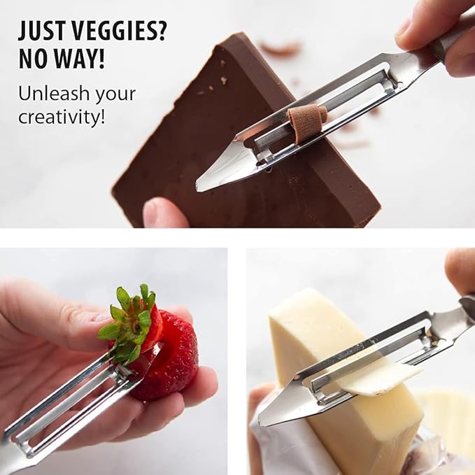 Rada Cutlery Vegetable Peeler (R132), 1.75" Stainless Steel Swiveling Blade, Silver Handle, Pack of 6 - Image 4