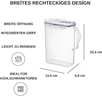 LocknLock Aqua Fridge Door Water Jug | Clear Pitcher | BPA Free Plastic Pitcher with Lid | 2 Quart Pitcher with Lid for Water, Juice, Tea & More Beverages, Clear - Image 6
