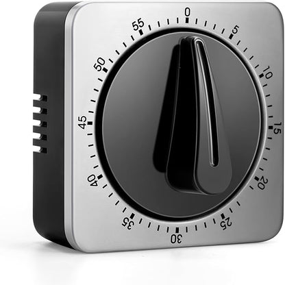 Kitchen Timers for Cooking, Chef Cooking Timer Clock with Loud Alarm,100% Mechanical Desk Timer - No Batteries Required - Magnetic Backing, Exquisite Stainless Steel Body - Countdown Reminder Magnetic by Albayrak