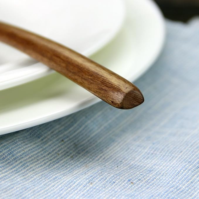 AOOSY Spoons, Wooden Spoons for Eating, 6 Pieces Japanese Natural Soup Spoons Wooden Spoon for Cooking Mixing Stirring Honey Tea Soda Dessert Coconut Bowl Nonstick Pots Kitchen - Image 5