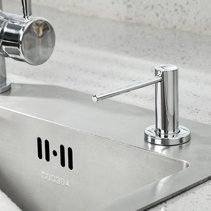 Soap Dispenser for Kitchen Sink Polished Chrome GAPPO Stainless Steel Countertop Pump Hand Lotion Built in Bottlend Lotion Built in Bottle - Image 2