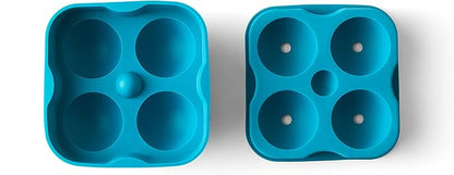 Houdini Large Sphere Ice Tray Mold, Makes Four Ice Balls, Blue - Image 2