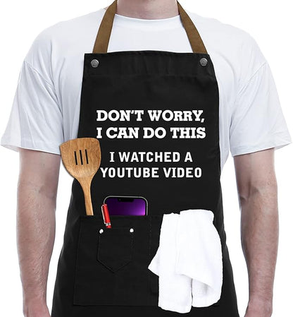 Funny Gifts for Men, Women, Dad, Anniversary, Fathers Day Gift from Daughter Son, Christmas Gift for Husband, Boyfriend, Brother, Uncle, Unique Birthday Grilling Gifts – BBQ Cooking Chef Apron