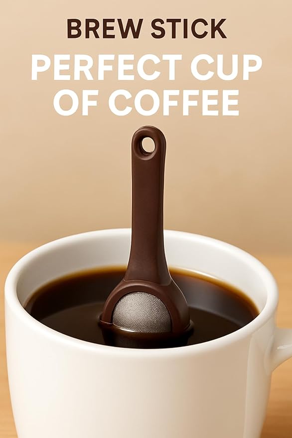 2 Pack Coffee/Tea Brew Stick Infuser – Single Cup Reusable Filter Spoon with Fine Mesh, BPA-Free, Easy Swivel Top – 5.25" Long Portable Coffee Maker for Travel, Work & Home - Image 6