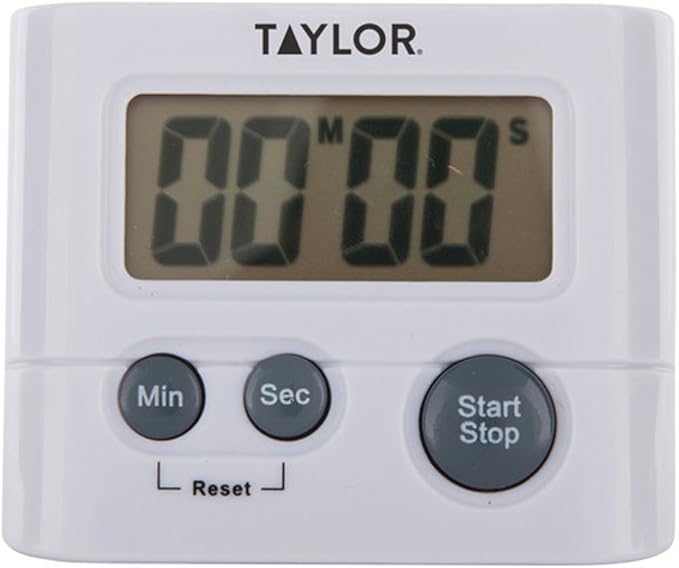 Taylor Digital Timer with 99 Minute 59 Second Display, Easy to Use, White Compact Design for Kitchen Cooking, Baking, and Timing Needs (Pack of 2) - Image 2